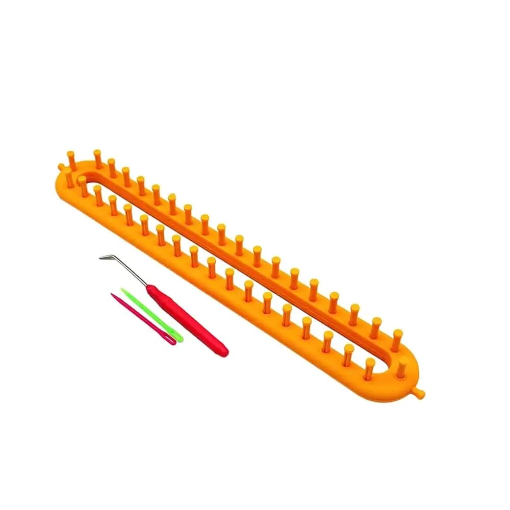 Telaio rettangolare per maglieria, set di telai per tessitura in plastica, telaio per tessitura, strumenti per realizzare sciarpe e cappelli, kit fai da te per lavori artigianali a uncinetto