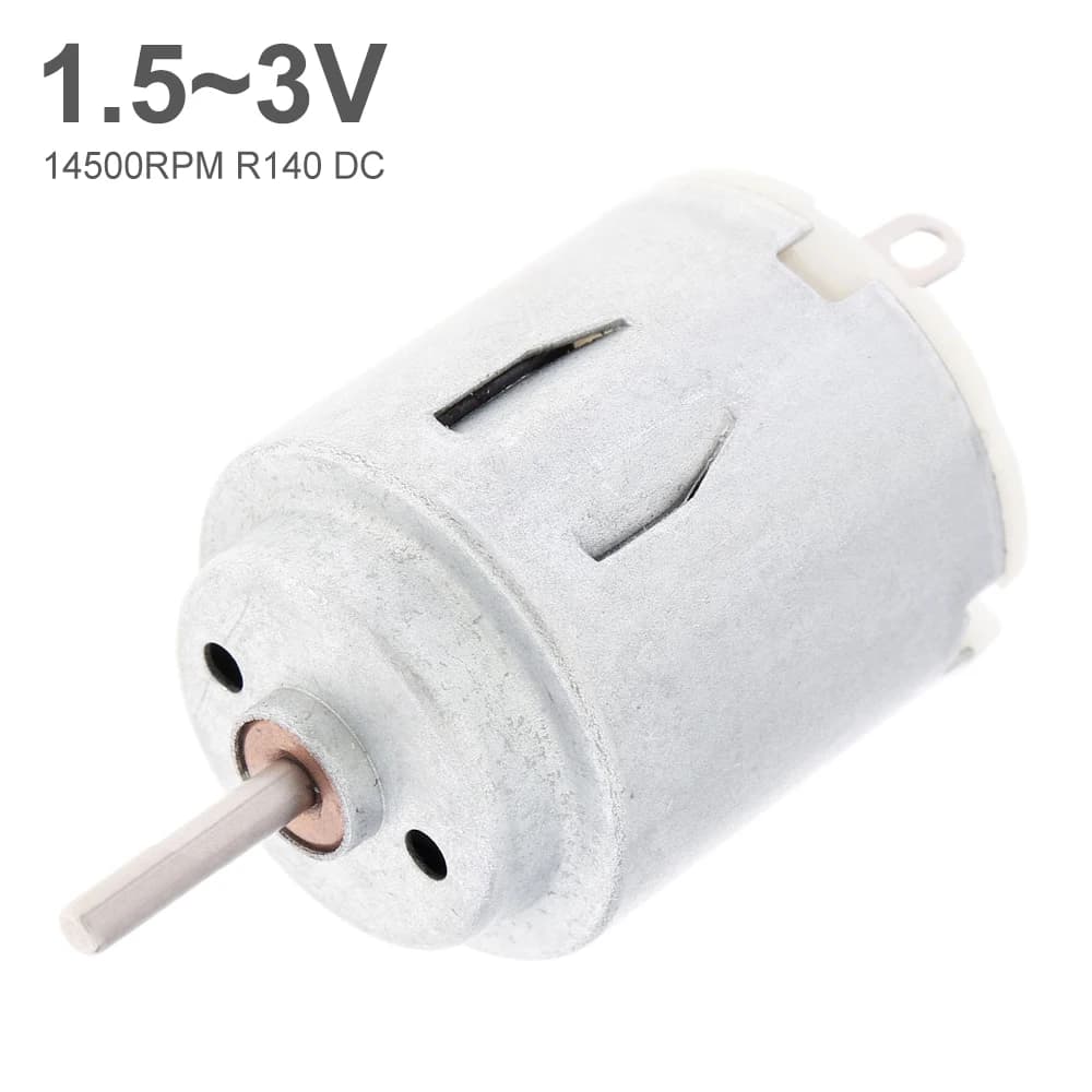 DC motor R140 14500 RPM 1.5-3V with gears, for solar fan, electric toothbrush, DIY toys/electric appliances, with brass brush