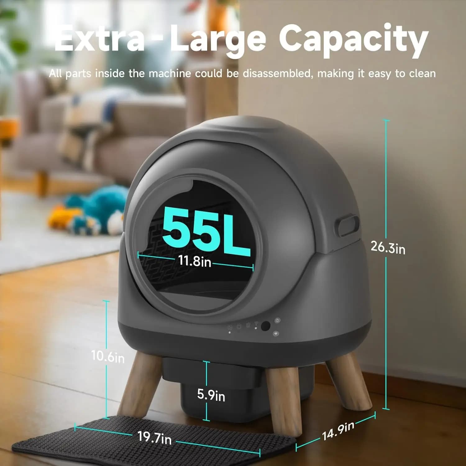 Nuova Lettiera Autopulente per Gatti Multipli, Lettiera Automatica G1 con Controllo Smart tramite APP e Monitoraggio della Salute, Personalizzabile