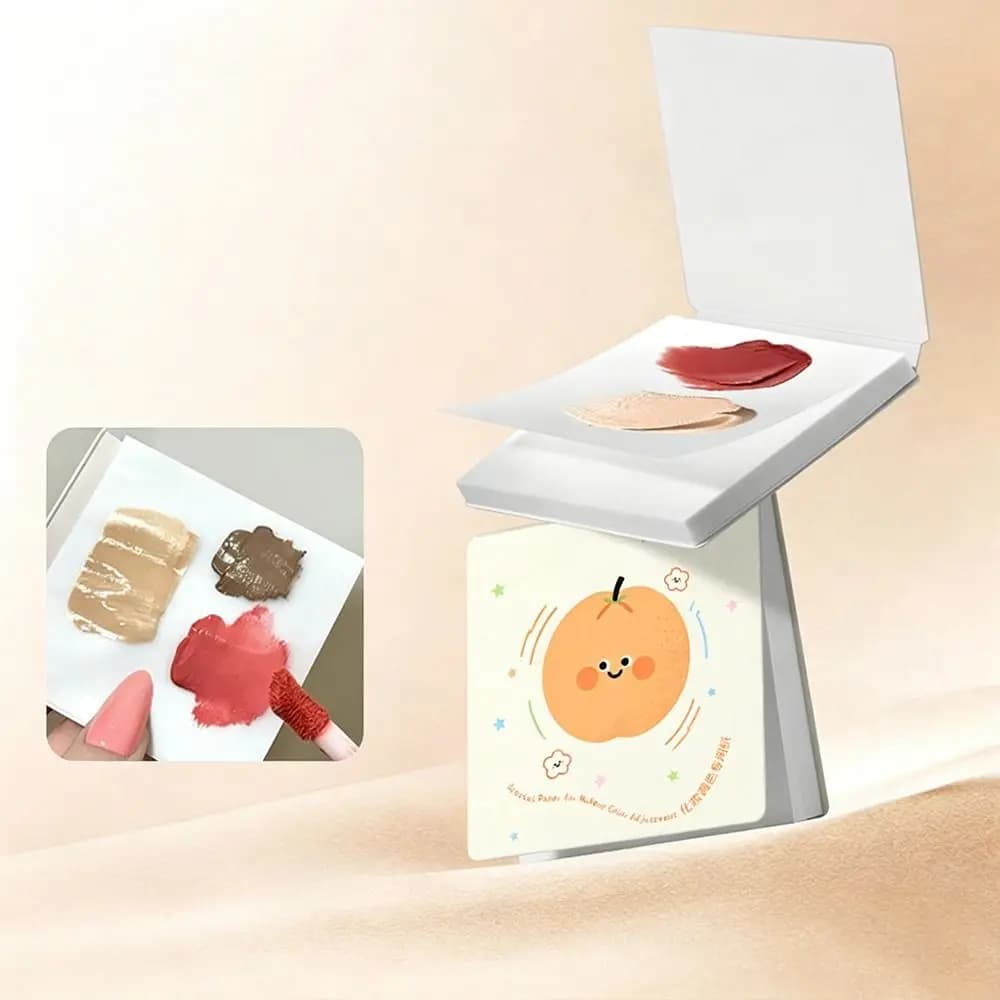 Carta Monouso per Miscelazione Colori Trucco, Accessori Portatili per Makeup, Carte per Miscelazione Fondotinta Senza Risciacquo