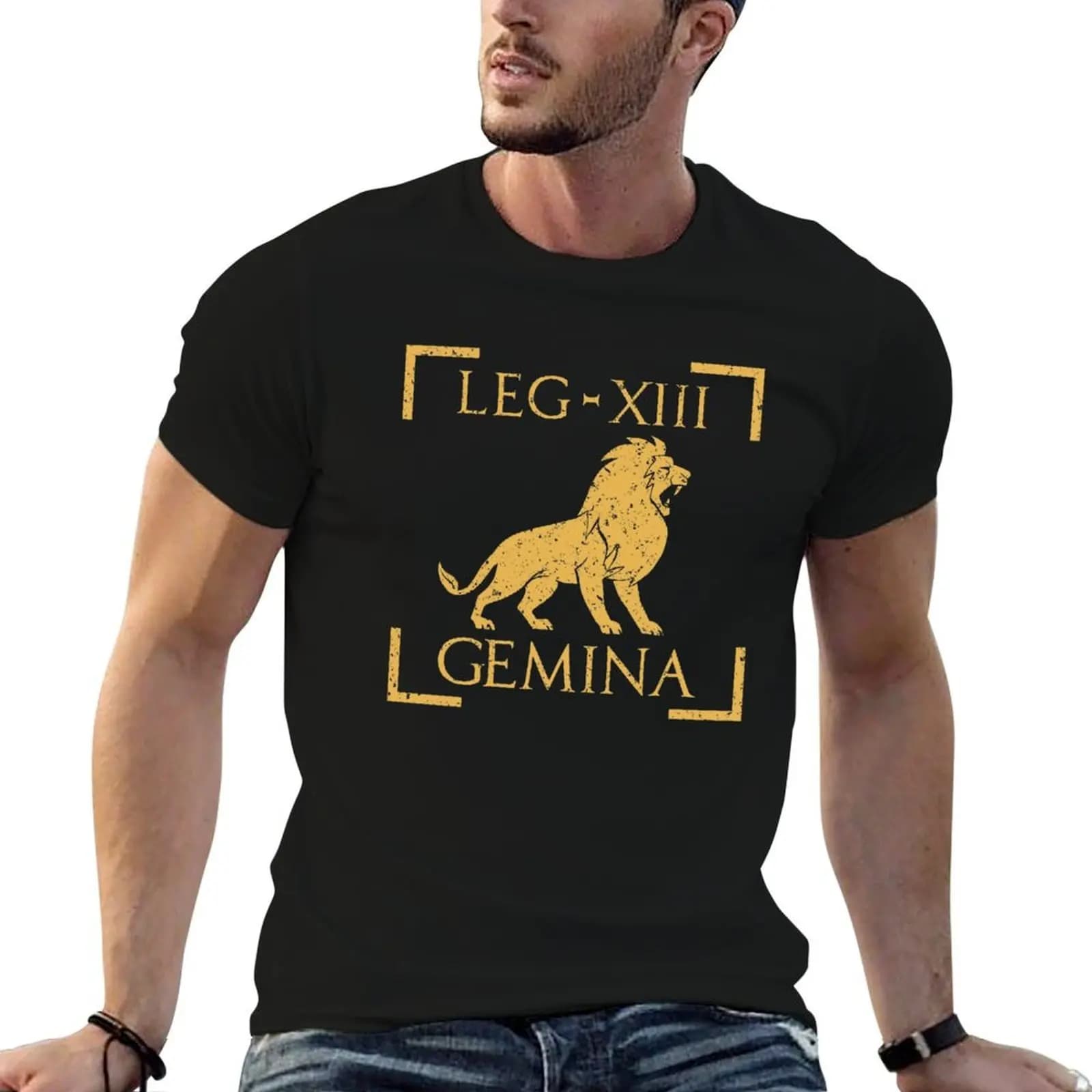 T-shirt Legio XIII Gemina Lion Emblem Roman Legion, t-shirt da uomo, t-shirt di lusso da uomo, t-shirt per uomo