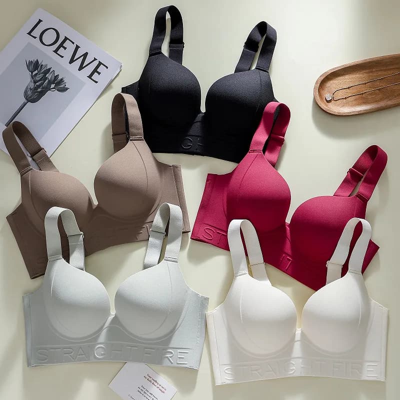 Intimo da donna senza cuciture, taglia grande, senza anello in acciaio, raccolto e regolato, reggiseno push up sexy anti-cedimento