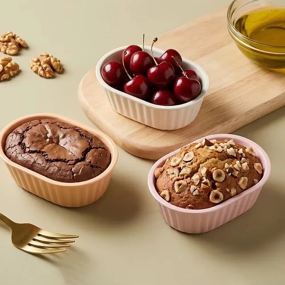 Set di 6 Stampi in Silicone per Torte, Ciotole per Friggitrice ad Aria, Stampi Riutilizzabili per Forno Domestico, Accessori da Cucina per Pasticceria