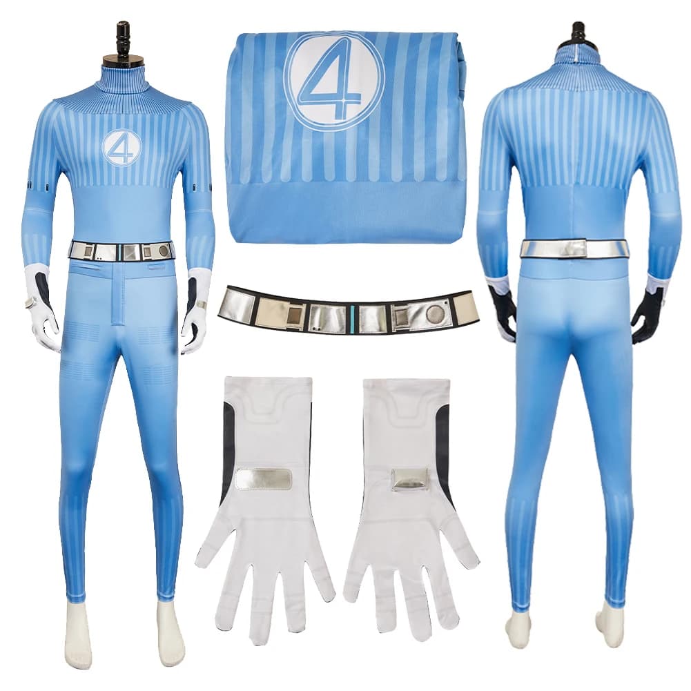 Reed Richards Cosplay 2025 Movie 4 Pieces Fantastic Jumpsuits Halloween Party Disguise Roleplay Outfits Suits Costume Clothes