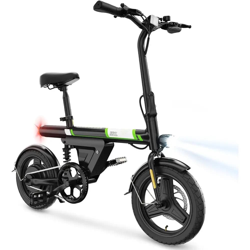 Bicicletta Elettrica Compatta per Adulti, Potenza di Picco 750W, Batteria 36V 7.8Ah, Autonomia 15 Miglia, Ruota da 14 Pollici per Pendolarismo