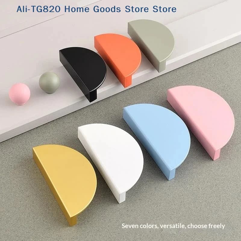 Maniglie per Mobili da Cucina Colorate, Pomelli per Ante e Cassetti, Stile Semicircolare Crema, Maniglie Colorate per Camerette Bambini