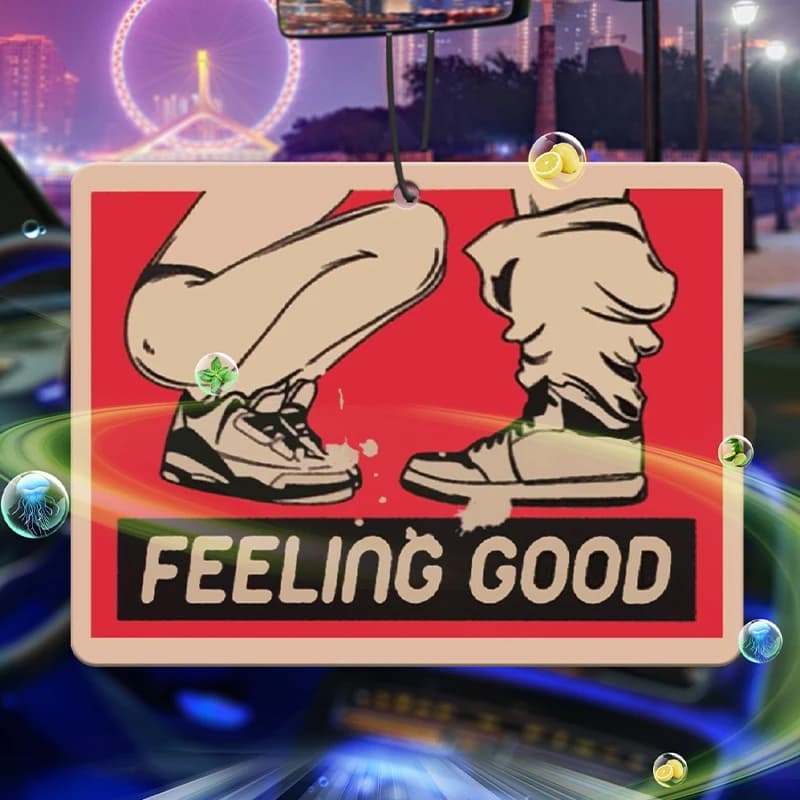 Feel Good, divertente, divertente, per auto, aromaterapia, profumo per auto, profumo duraturo, ciondolo profumato fuori dall'aria, borsa per l'alito