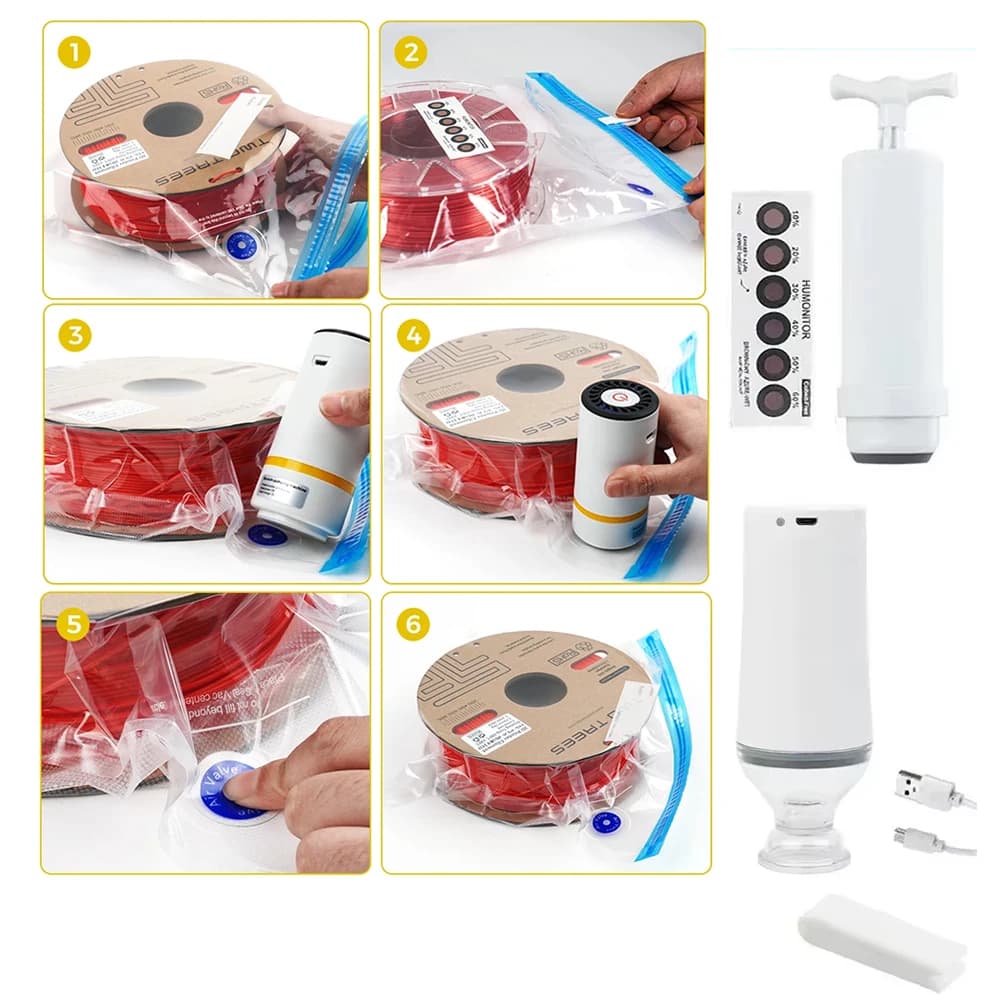 1kg Filament Vacuum Storage Bags For 3D Printer PLA ABS TPU PETG Moisture Proof Consumable Safekeeping Parts
