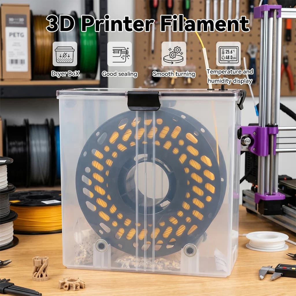 For Bambu Snapmaker Flashforge Anycubic Creality Filament Dry Box Storage to Improve Print Quality for PLA PETG ABS TPU Filament