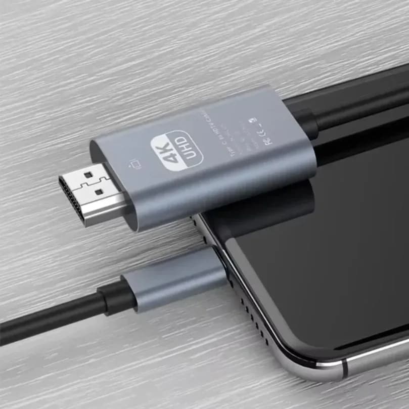 Adattatore da USB C a HDTV, convertitore video 4K 60Hz, cavo intrecciato, proiezione dello stesso schermo per dispositivi di tipo C