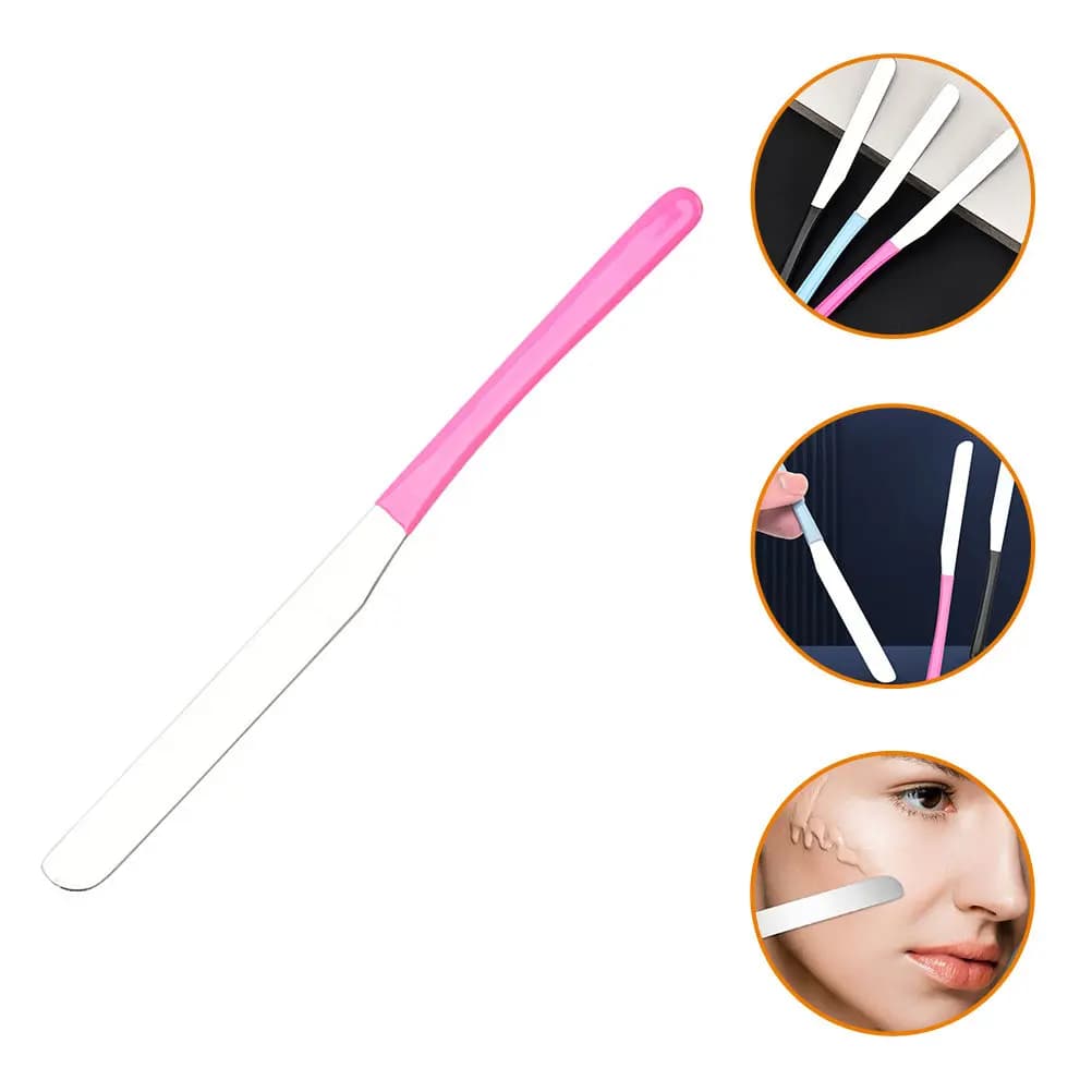 Stainless Steel Makeup Spatula Metal Long Handle Foundation Mixer Tool Beauty Mixing Spatula Makeup Mixing