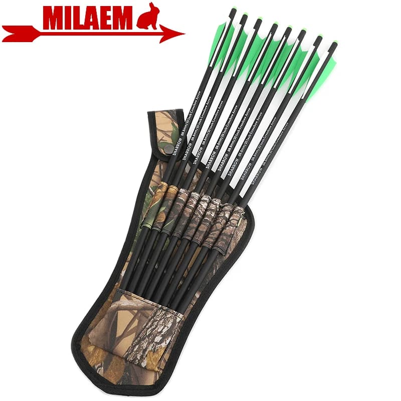 16/17/18/20/22 pollici tiro con l'arco balestra bulloni OD8.8mm frecce in carbonio albero balestra freccia faretra alette di gomma per caccia tiro