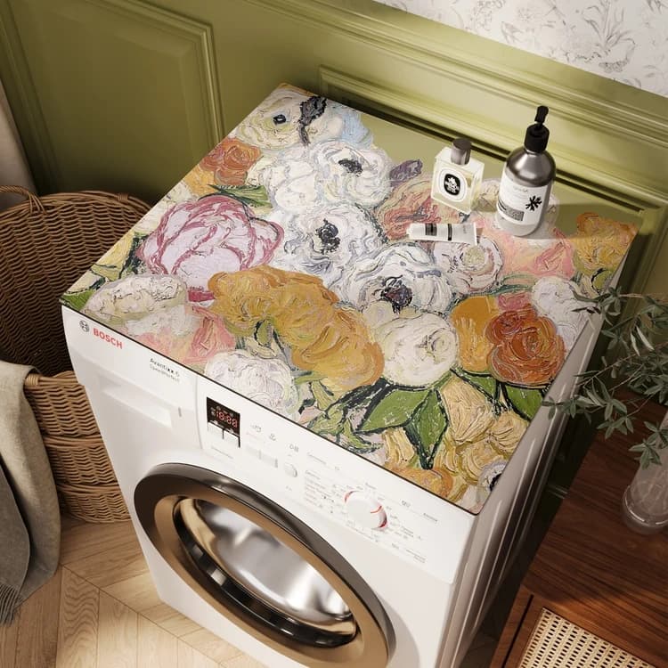 Van Gogh Creative Flower Fully Auatic Drum Waing hine Dust Cover Waterproof Sun Protection Countertop Pad Cover Cloth