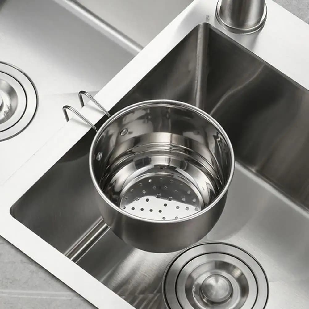 Cestello Scolapiatti da Lavello Angolare in Acciaio Inossidabile, Filtro per Rifiuti Alimentari da Cucina