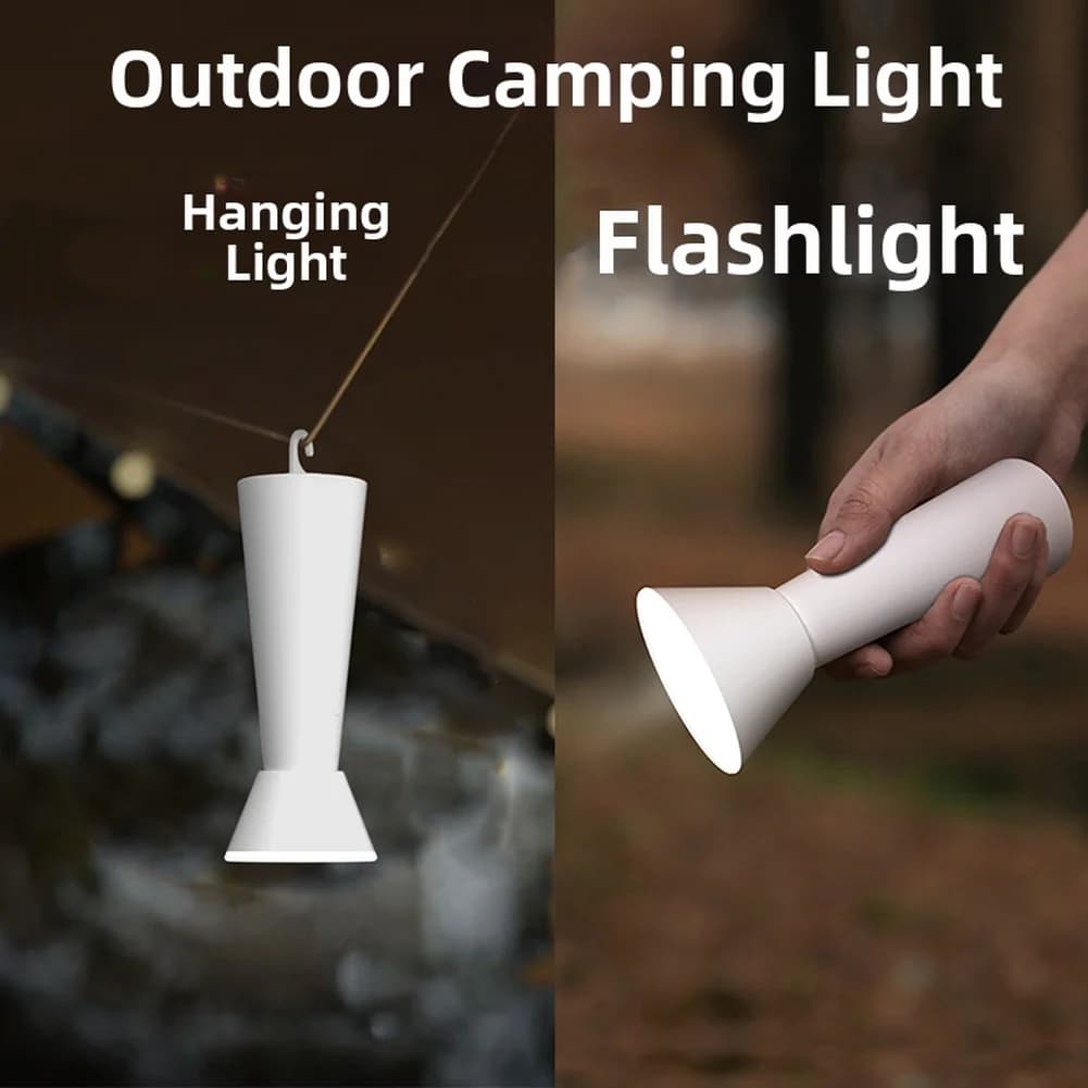 Lampada da Lettura da Scrivania 1 Pezzo, Luce Notturna per Camera da Letto, Torcia Potente, Lampada a Sospensione per Campeggio Esterno, Funzione Scalabile, Bianco e Nero, 1800mAh