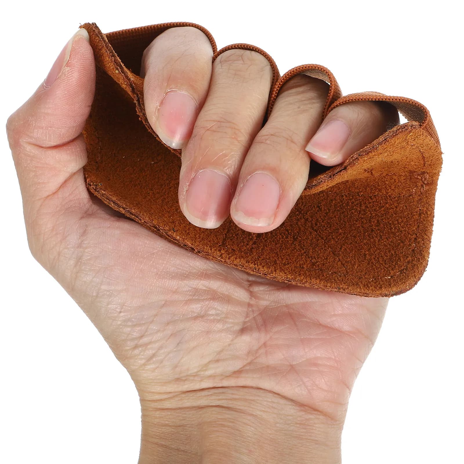 1 Paio di Guanti da Sollevamento in Pelle Bovina e Nylon, Mezze Dita, Antiscivolo e Resistenti all'Usura per Sollevamento Pesi, Trazioni, Bilanciere, Palestra, Cycling, Hiking