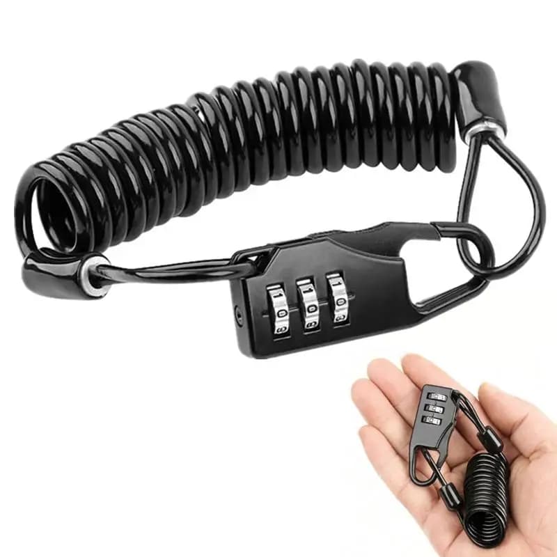 Multi-function helmet padlock for mountain bike cable safety lock Bicycle Moto Electric vehicle Cable lock with portable password