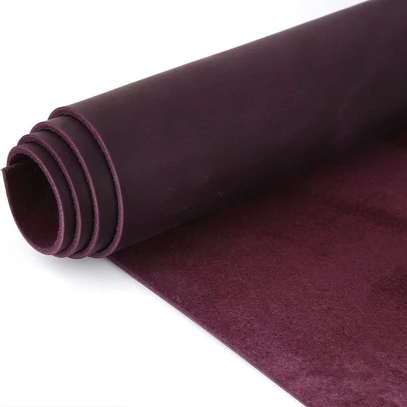 2mm purple crazy horse leather, genuine leather, cowhide top layer DIY bag, retro oily leather, oil wax leather, handmade leathe