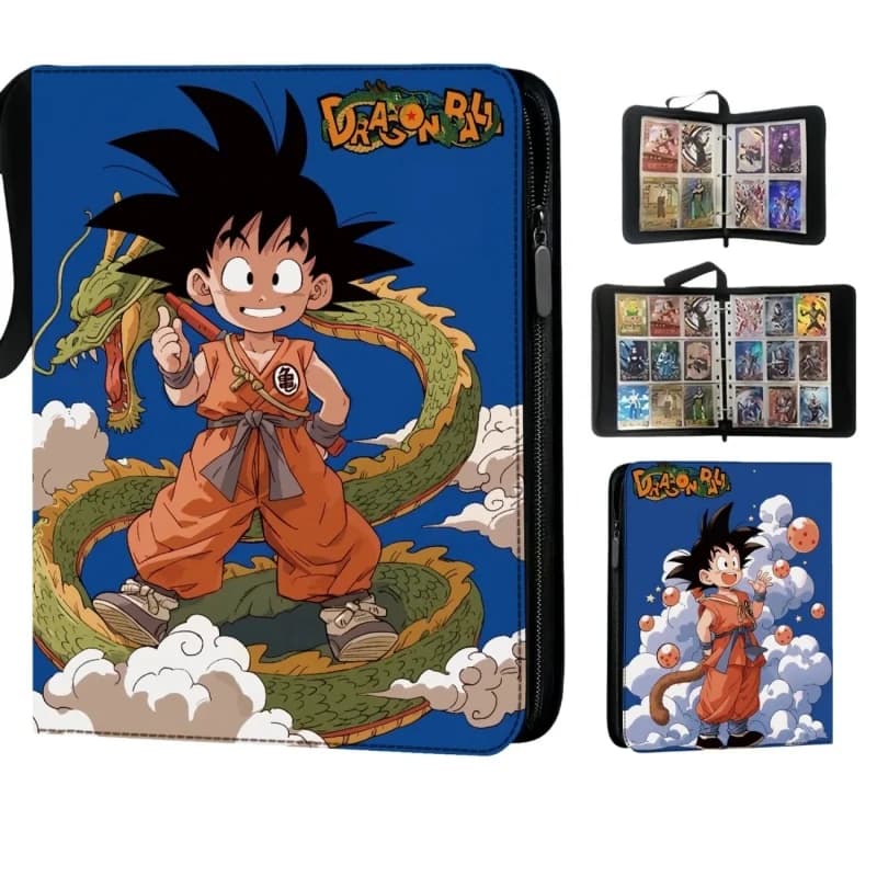 Raccoglitore per Carte Dragon Ball Goku Vegeta IV, Album Fotografico con Cerniera, Porta Carte TCG da 400/900 Tasche, Album Anime, Regalo per Bambini