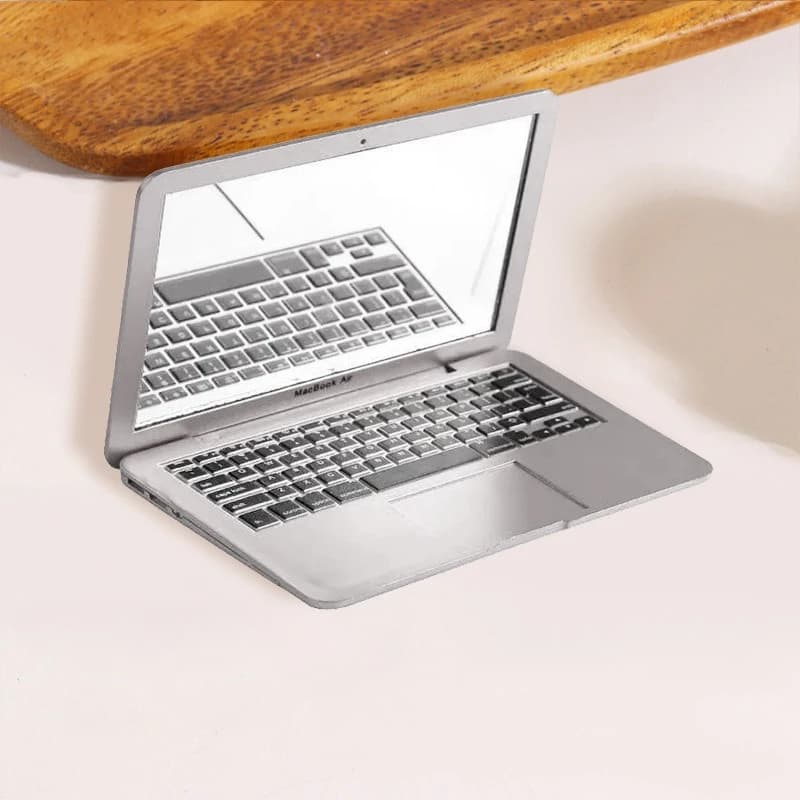 Creative Portable Mini Computer Mirror Foldable Laptop Shape Makeup Mirror Fashion Clear Pocket Mirror Creative Home Decoration
