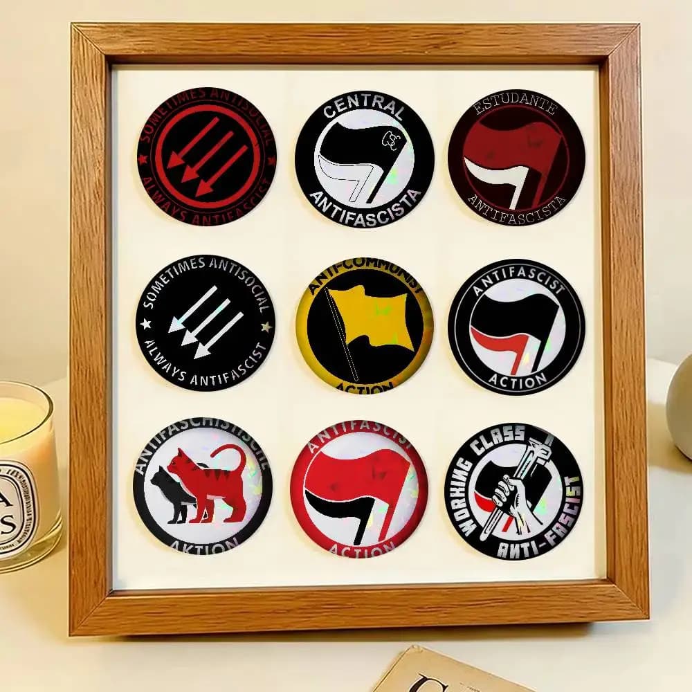 Antifa Anti Fascist Anti Cover Anime Brooches Cute Cartoon Badge Jacket Jeans Lapel Pin Gift Accessorie