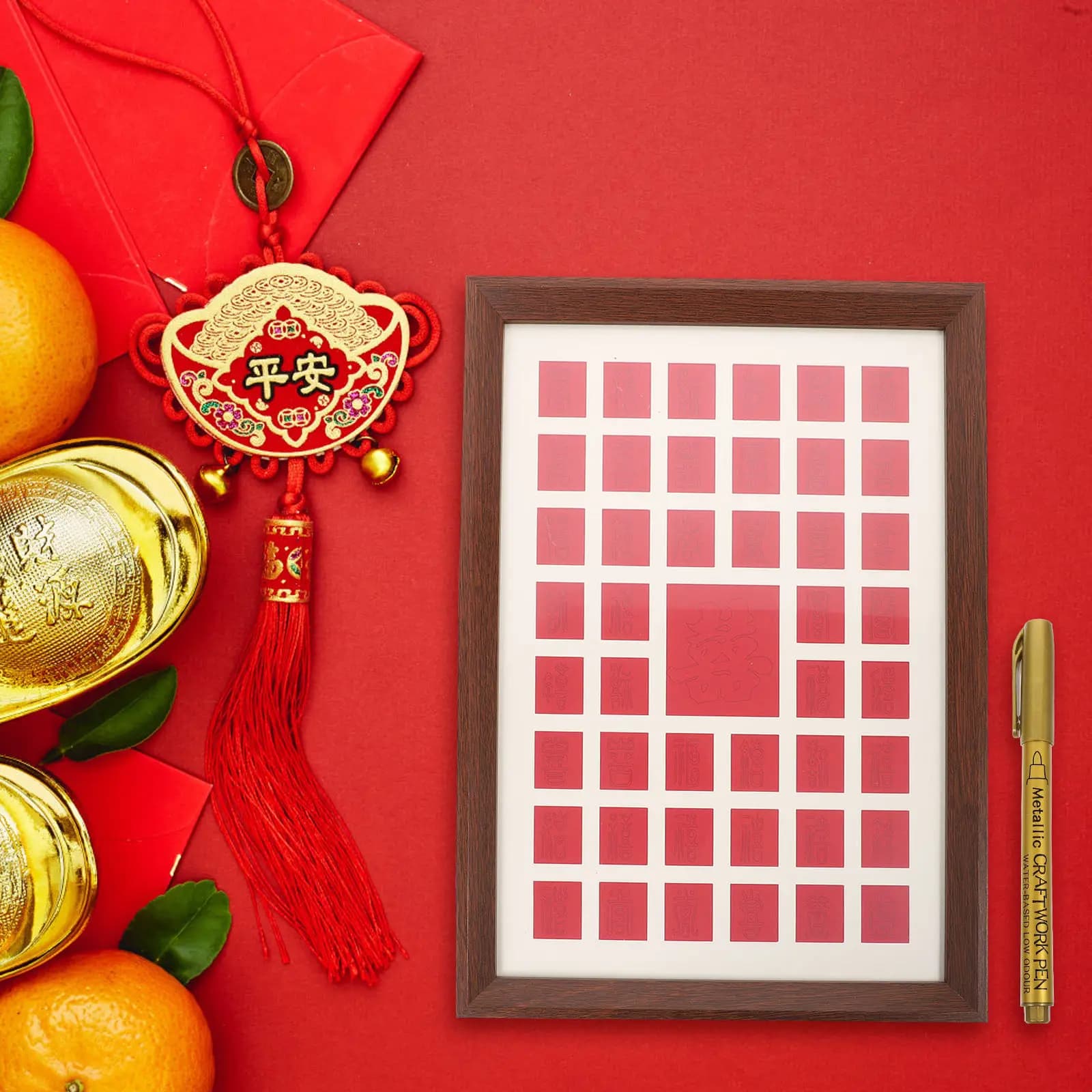 Set di Cornici con Scritte Xi in Legno Premium, Regalo Artigianale Fai-da-Te per Matrimoni, Festival, Decorazione Casa, Soggiorno, Camera da Letto, Libreria