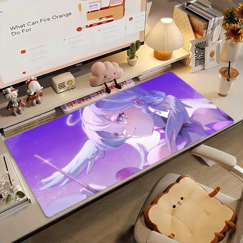 Tappetino per mouse Game Honkai Star Rail Robin, tappetino antiscivolo in gomma per computer, decorazione per scrivania, tappetino per laptop, ufficio, grande