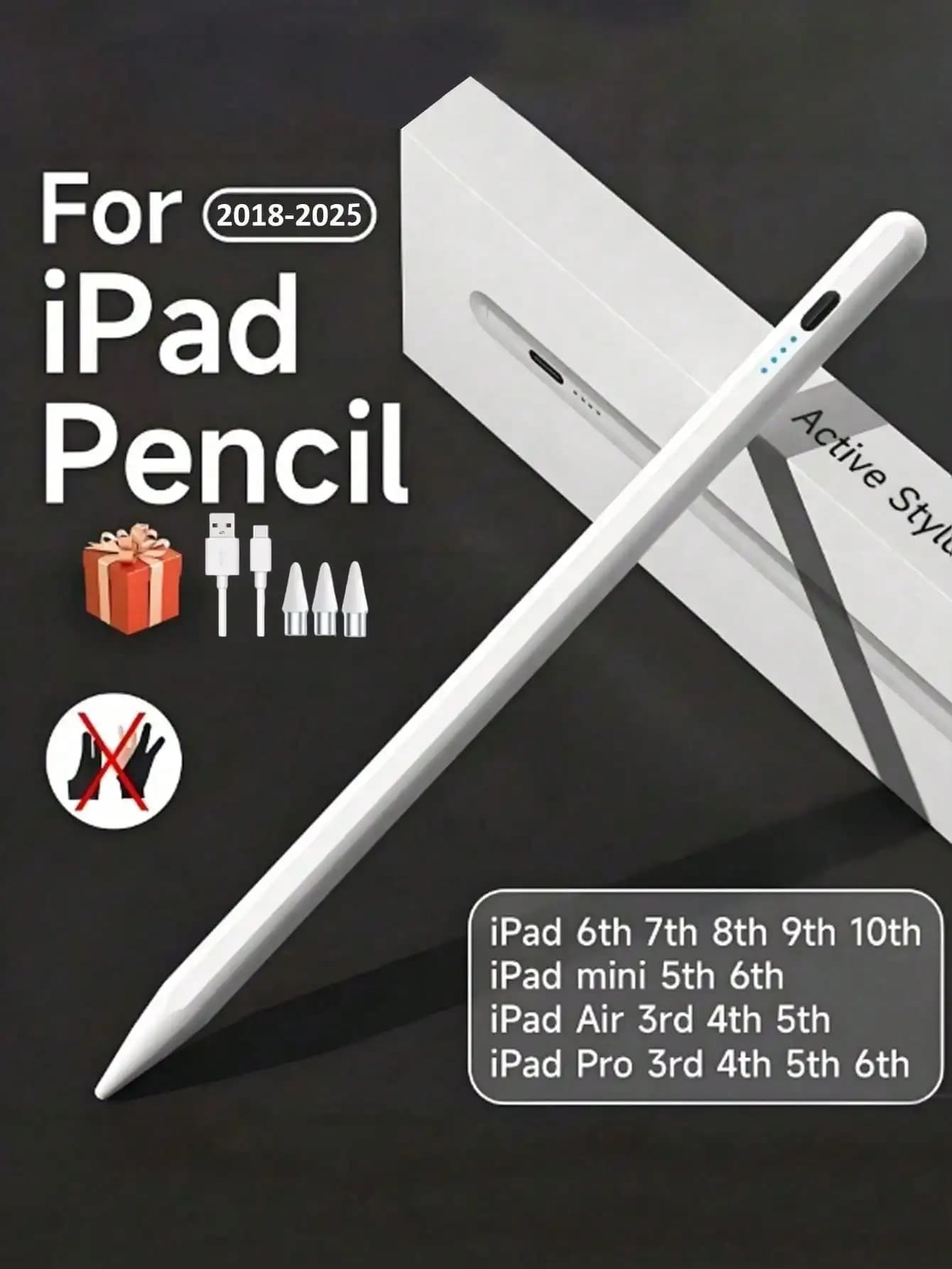 Penna capacitiva per iPad compatibile con Apple Pencil 1/2, per evitare il contatto accidentale, multicolore con attacco magnetico