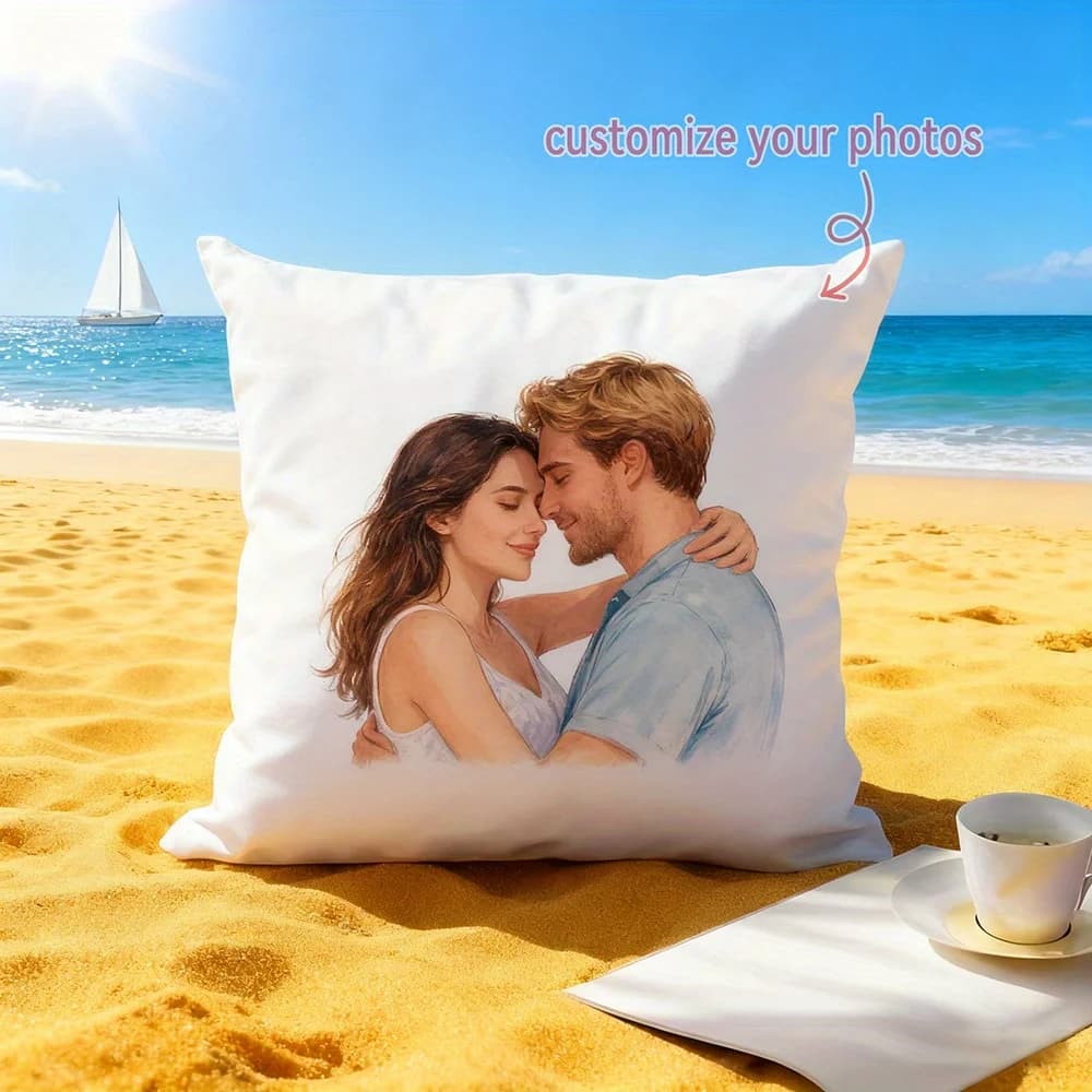 1 cuscino personalizzato, cuscino fotografico personalizzabile, federa con nome personalizzato, adatto per viaggi a letto, supporto lombare, c esterno