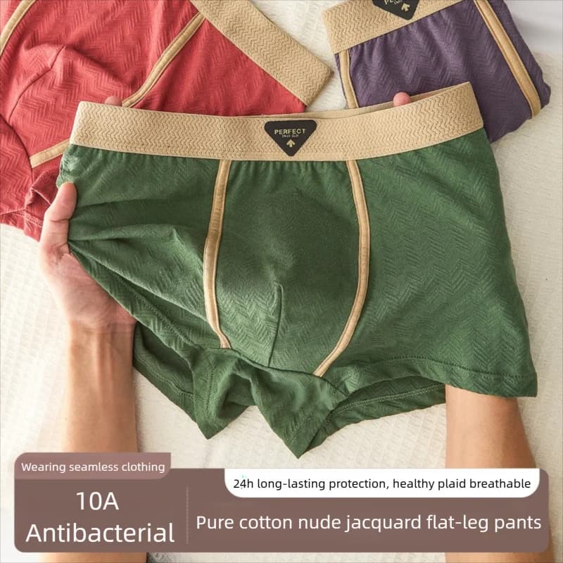 3PC 100% Cotone Biancheria Intima da Uomo Autunno Inverno Nuovo 10A Antibatterico Boxer Shorts Allentato Comodo Quadrato Mutande da Uomo