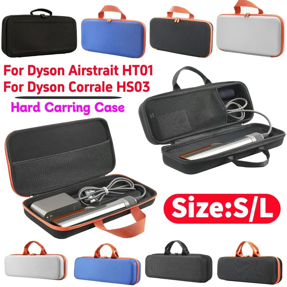 Travel Carrying Bag Shockproof Protective Case Waterproof Anti-scratch with Mesh Bag for Dyson Airstrait HT01 Hair Straightener