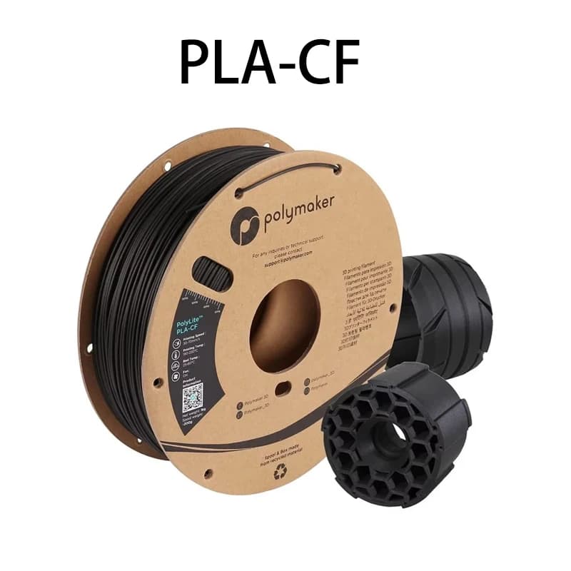 Polymaker-PolyLite PLA-CF 3D Printer Filament, Carbon Filament, Reinforced PLA, 1.75 mm, 1 kg
