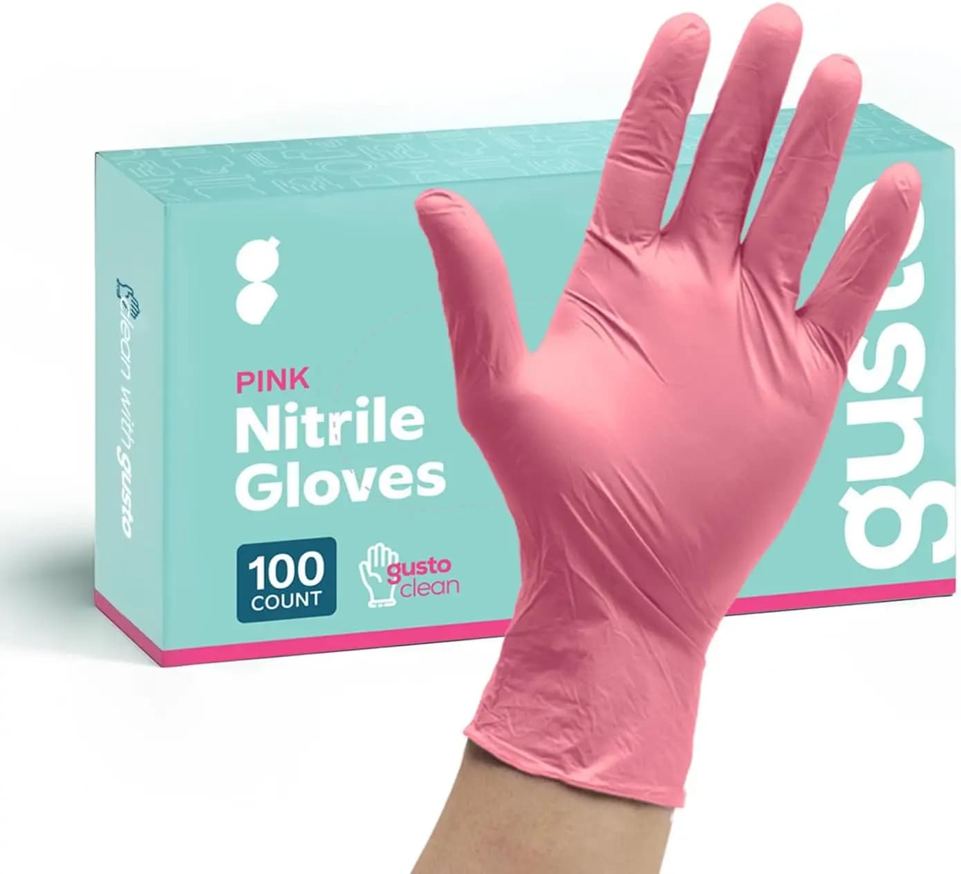 Pink Nitrile Disposable Gloves - Latex & Rubber Free, Non-Sterile Powder Free Gloves (Formerly Comfy Package)
