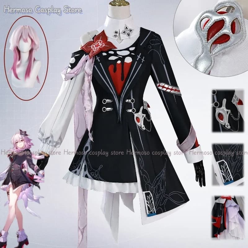 Evernight Cosplay Honkai: Star Rail 7 marzo Costume Parrucca Donna Cosplay Abito Abito Halloween Carnevale Festa Gioco di ruolo Outfit Regalo