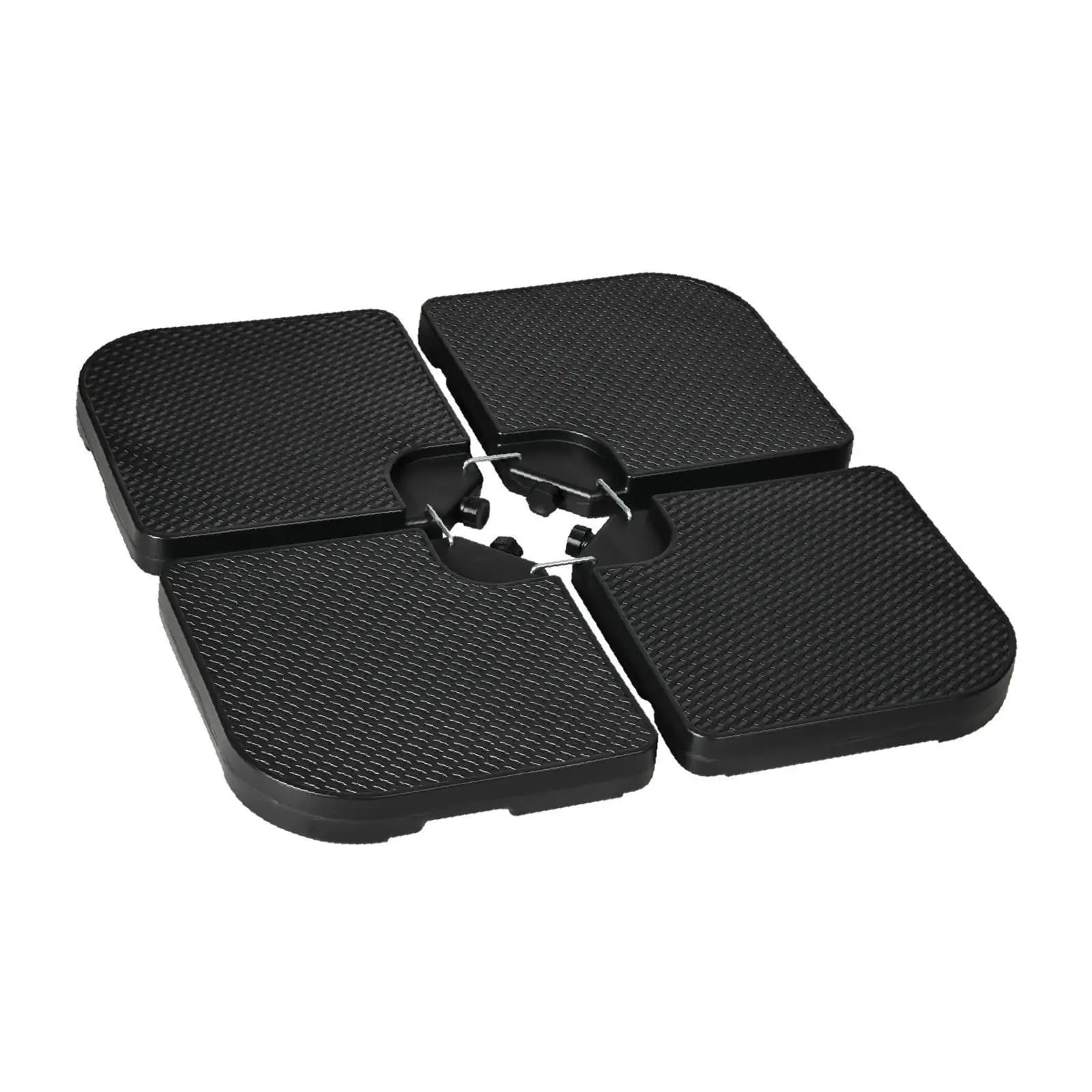 Base for Patio Umbrella in HDPE Black, Weight Plates Fillable with Sand or Water for Garden Umbrellas