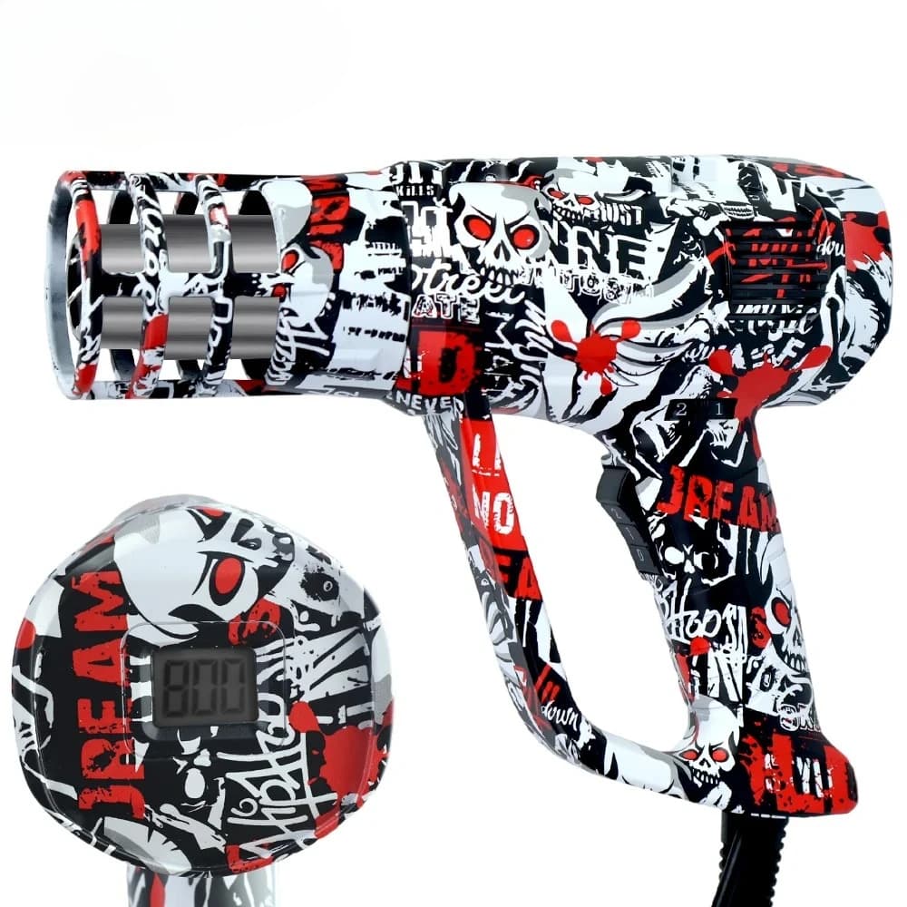 KUNAISI Pistola termica modello personalizzato 2000W Potenza di uscita nominale con display Pistola termica regolabile in temperatura per strumenti di avvolgimento auto