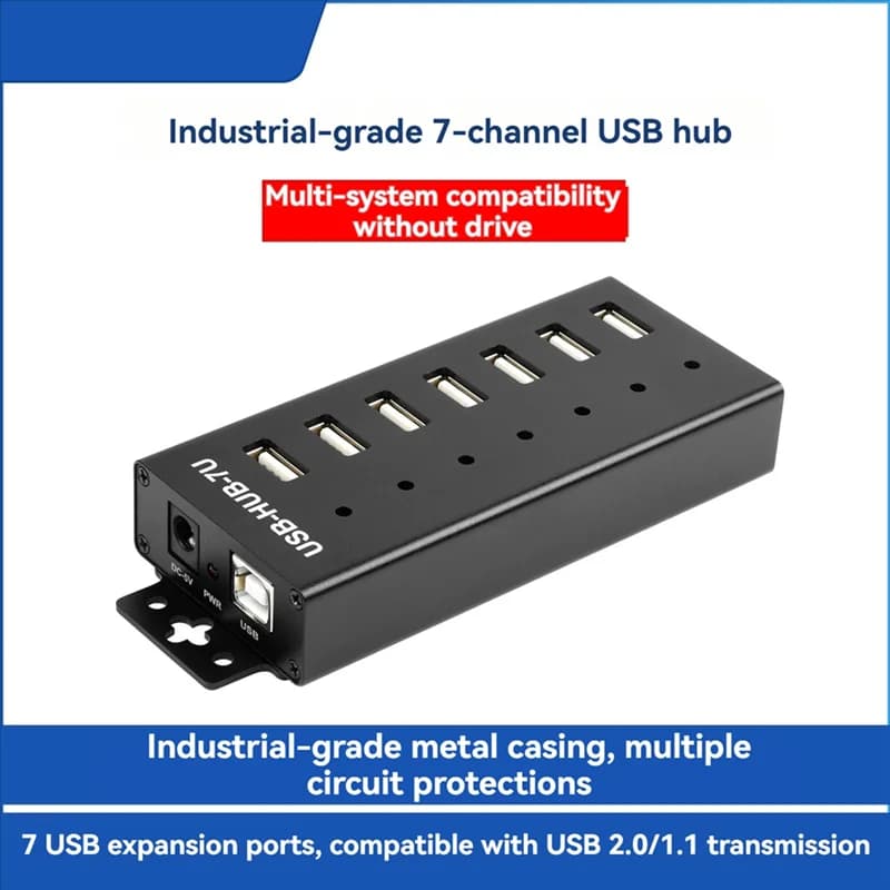 Adattatore di espansione porta USB 2.0 di grado industriale HUB USB A25P 7-CH per Win11/10/8 Linux