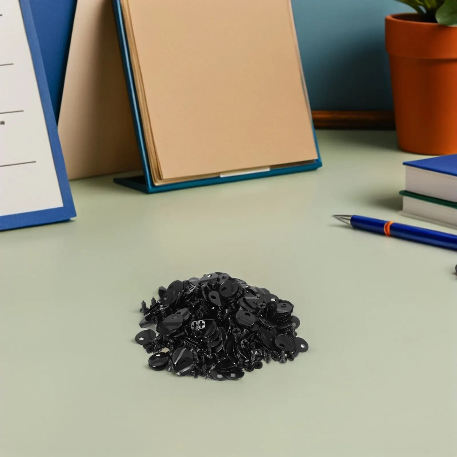200Sets Picture Frame Fasteners Backing Clips Black Iron 5x8mm Sturdy Photo Frame Hardware Screws Painting Poster