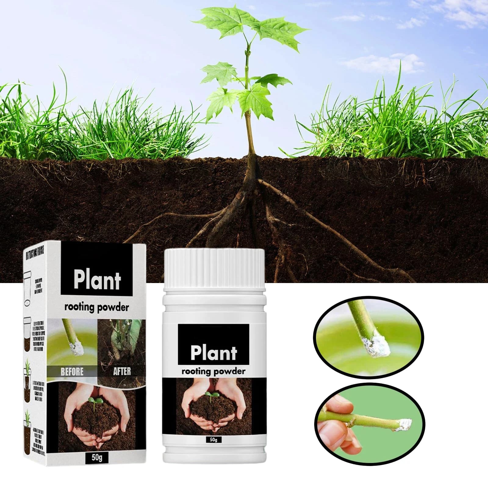100g Rare Plant Rooting Powder Fruit Flower Rapid Rooting Nutrition Hydroponics Garden Nutrition Plant Growth Rooting Powder