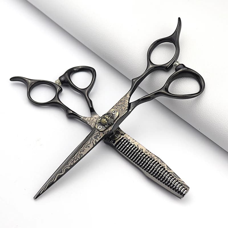 Set di Forbici da Parrucchiere da 6 Pollici - Adatte per Sfoltire e Modellare i Capelli - Per Uomini e Donne, Tagli a Punta e Tagli Piatti