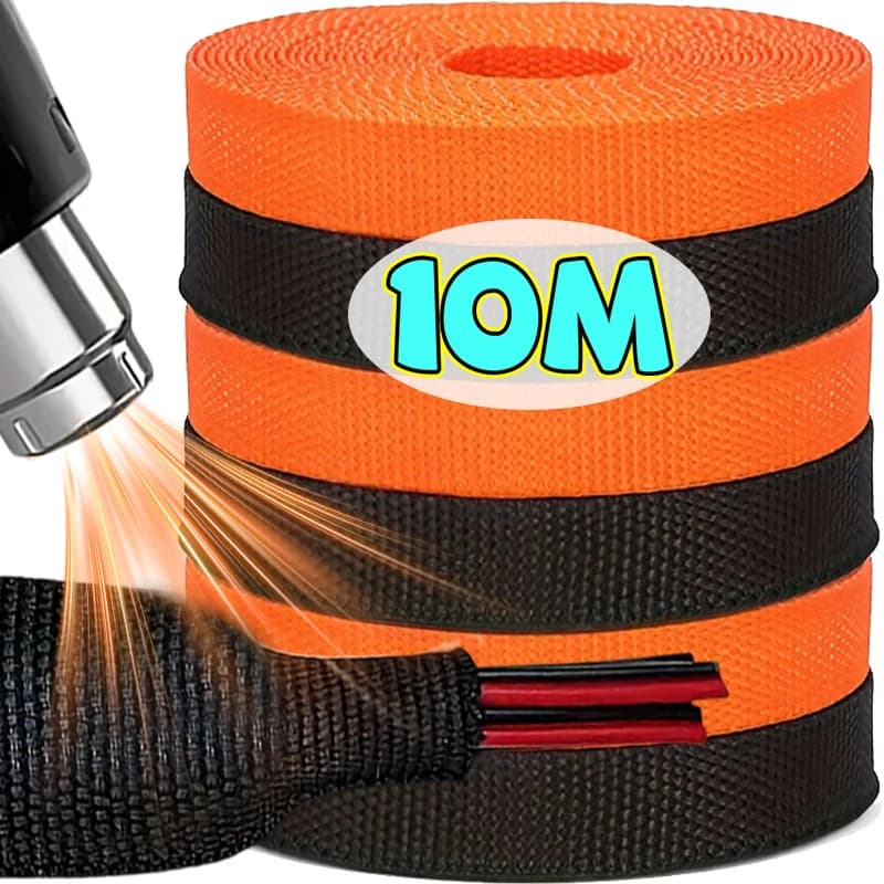Guaina Termorestringente Intrecciata 10/1M, Protezione Isolante Ignifuga per Cavi, Organizzatore per Fili Auto
