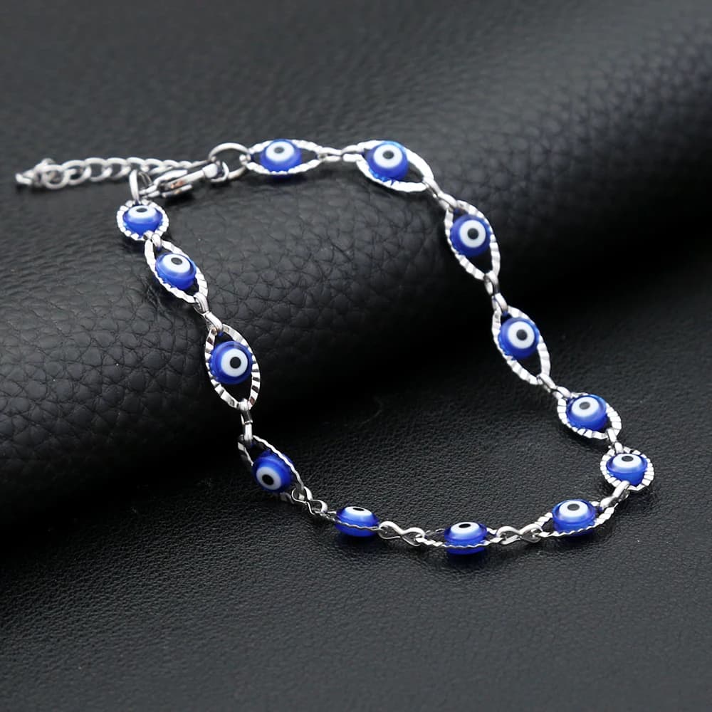 Nuovi braccialetti semplici del malocchio fortunato turco dell'acciaio inossidabile per le donne uomini punk amuleto gioielli di moda regali di coppia Dropshipping