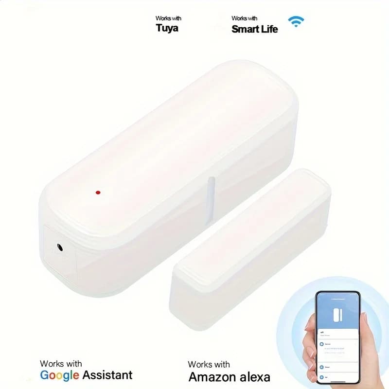 Sensore WiFi intelligente per porte e finestre Allarme segnale acustico Sirena di allarme Tuya Sensore WiFi 2.4G Controllo wireless tramite APP Smart Home