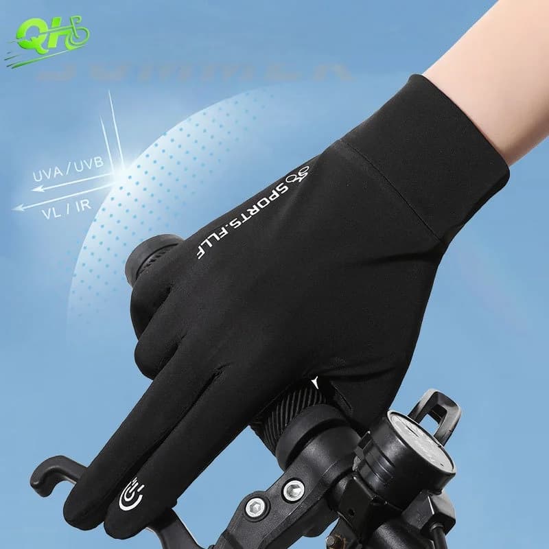 Guanti da ciclismo estivi da uomo Scooter elettrico Pesca Protezione UV in seta di ghiaccio guantes ciclismo Esche touchscreen antiscivolo traspiranti