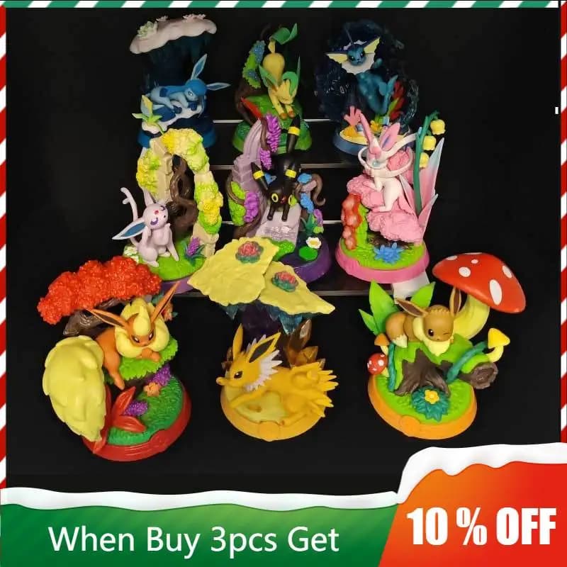 Nuova Statuetta Vaporeon, Ornamento Anime, Figurina Jolteon, Merchandise, Decorazioni da Tavolo Flareon, Collezione Giocattoli e Regali