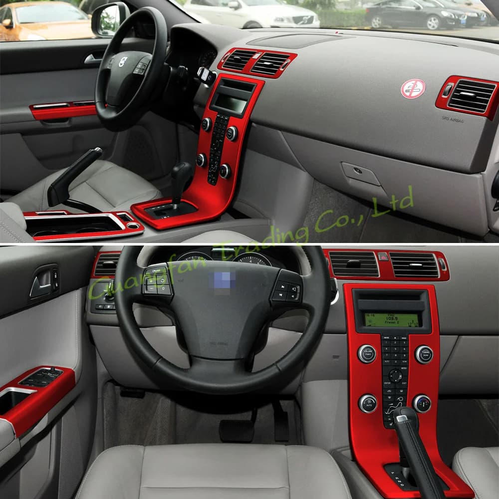 Per Volvo S40 V50 C30 Interni Pannello di Controllo Centrale Maniglia Della Porta 3D/5D In Fibra di Carbonio Adesivi Decalcomanie Car styling Accessorie