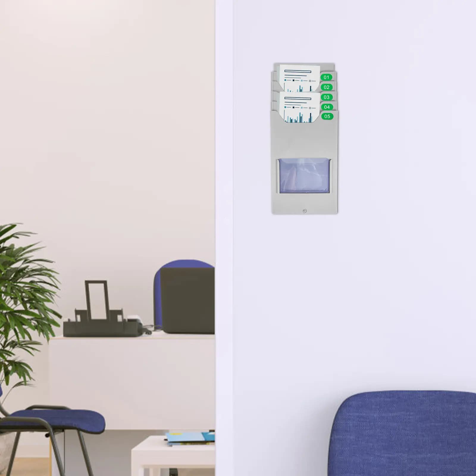 Porta Tessere in Plastica Economico per Magazzino, Porta Badge con Tasche Multiple per Documenti e Etichette dei Dipendenti
