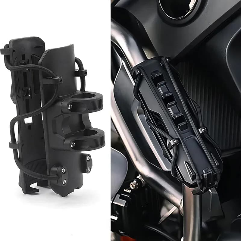 Universal Motorcycle Black Cup Holder For 25mm Diameter Rod Water Bottle Holder Mount Cup Stand For 58mm-78mm Kettles