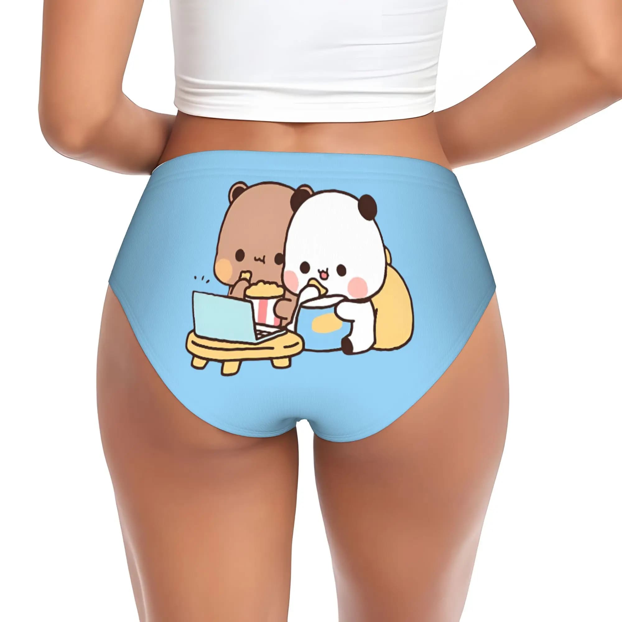 Custom Cute Emoticon B-Bubus D-Dudus Briefs Underwear Womens Comfortable Stretch Bear And Panda Panties