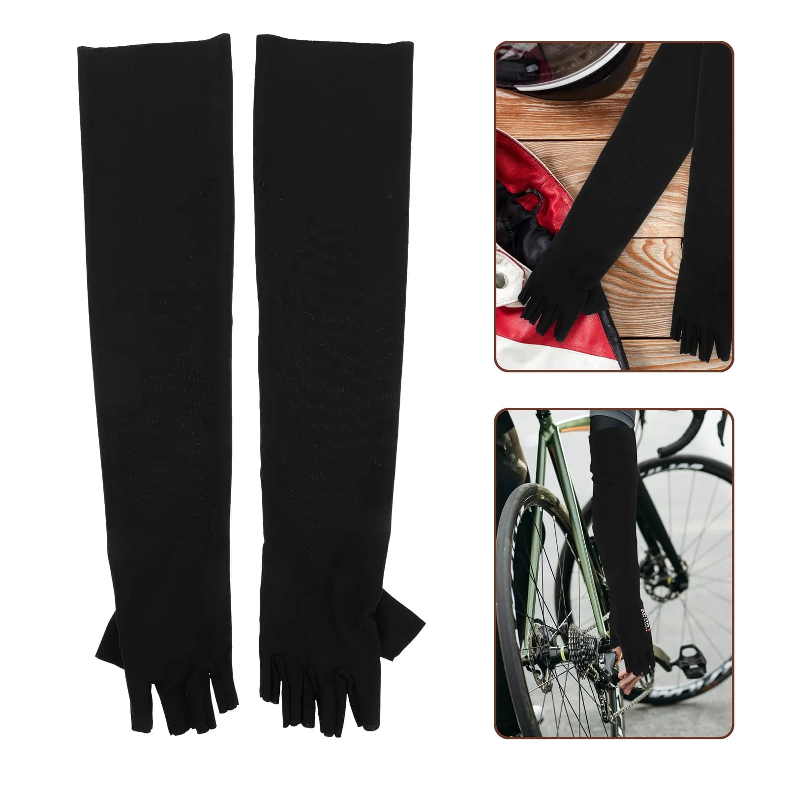 2 Pezzi Manicotti UV in Seta Ghiacciata per Uomo Donna, Senza Dita, Rinfrescanti e a Compressione, Protezione Solare per Ciclismo, Guida, Pesca